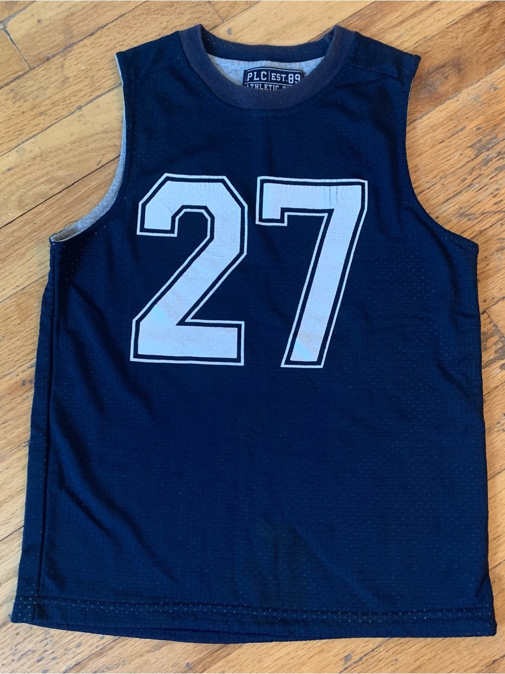 Y2K Navy blue basketball jersey with white number 27